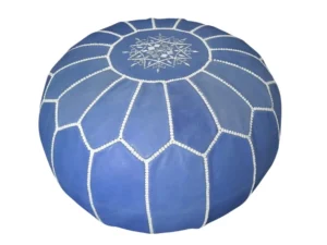 Blue Denim Pouf | round pouf ottoman