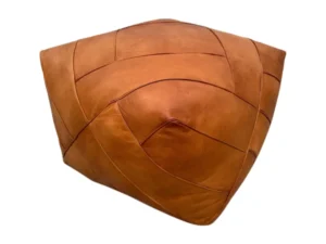 Brown Leather Pouf