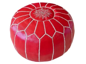 red pouf ottoman