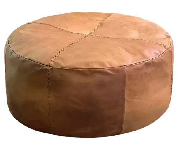 Leather Pouf Ottoman