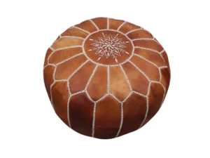 brown circle poufs