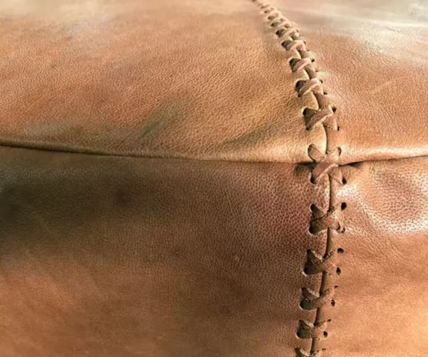 Leather Pouf Ottoman