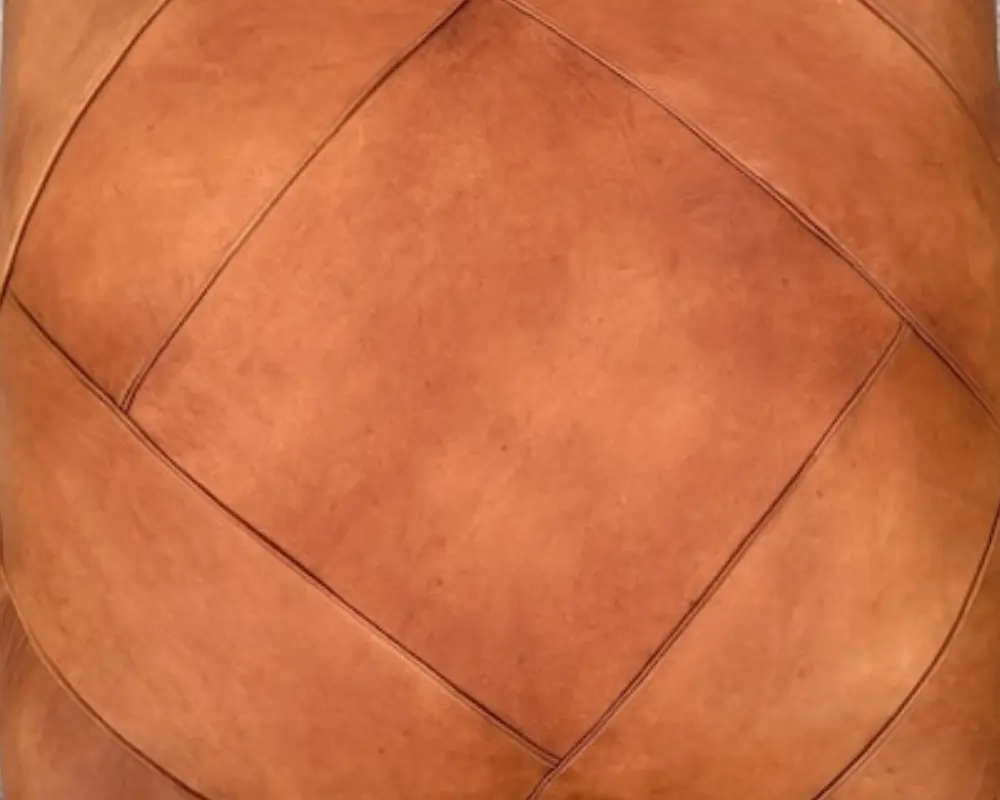 Brown Leather Pouf