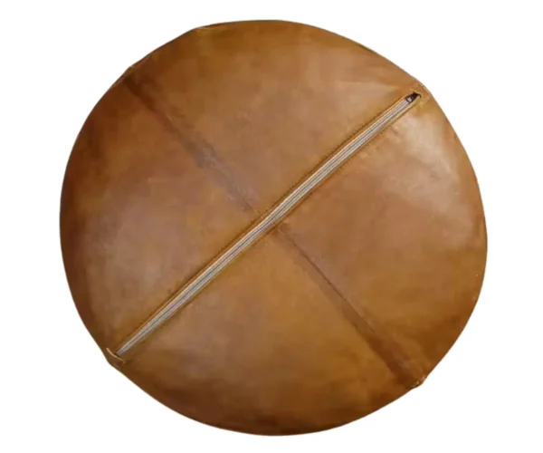 Leather Pouf Ottoman